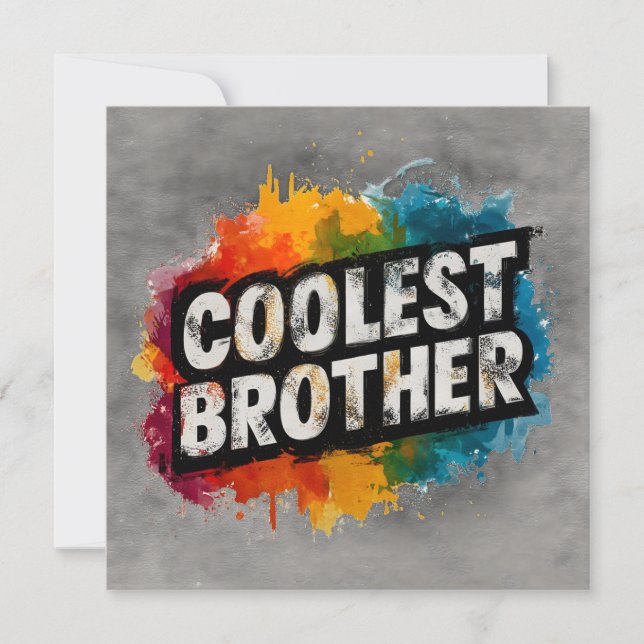 Carte Typographie du FRÈRE le plus froid avec éclaboussu (Devant)