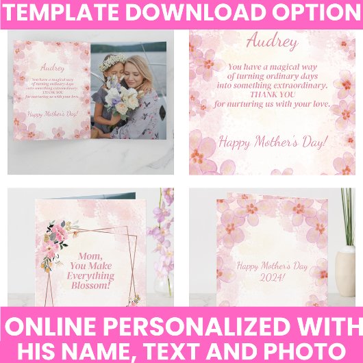 Carte Typographie Élégante Florale Moderne