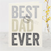 Carte Typographie Fête des pères Certifiée Meilleur Papa (Fleur jaune)