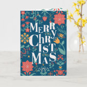 CARTE TYPOGRAPHIE FLORALE DE NOËL (Fleur jaune)