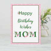 Carte Typographie florale Mère Anniversaire (Debout devant)