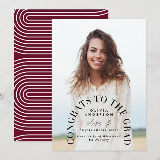 Carte Typographie géométrique moderne diplôme d'arc phot (Devant / Derrière)