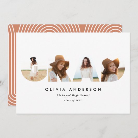 Carte Typographie géométrique moderne graduation multiph (Devant / Derrière)