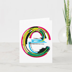 Carte Typographie grunge lettre E alphabet gras coloré