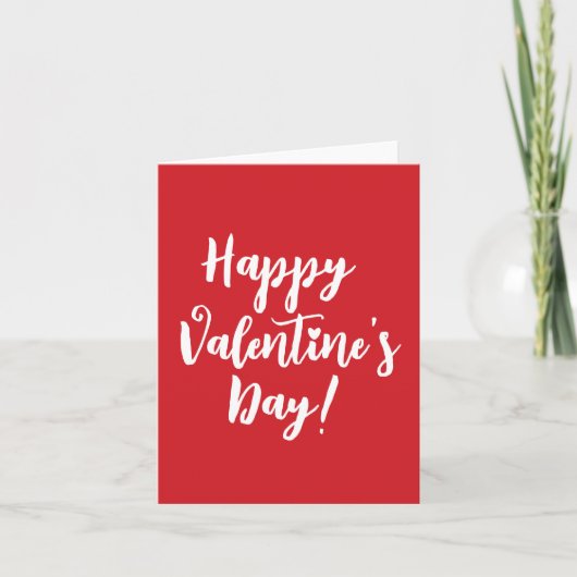 Carte typographie Heureuse Sainte-Valentin rouge moderne (Devant)