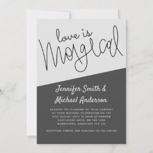 Carte Typographie L'amour est magique Mariage manuscrit