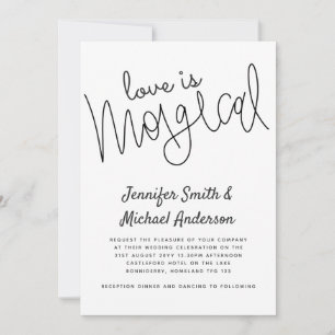 Carte Typographie L'amour est magique Mariage manuscrit