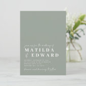 Carte Typographie minimale moderne mariage de script gra (Debout devant)