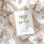 Carte Typographie moderne 30e anniversaire noir et or<br><div class="desc">Typographie moderne de 30e anniversaire noir et or effet invitation anniversaire d'anniversaire. Texte de script moderne design monochrome. Partie d'une collection.</div>