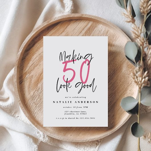 Carte Typographie moderne audacieuse fête du 50e anniver