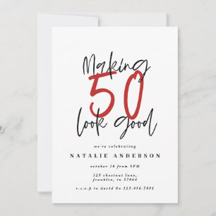 Carte Typographie moderne audacieuse fête du 50e anniver