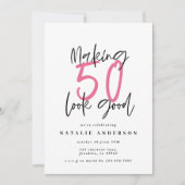 Carte Typographie moderne audacieuse fête du 50e anniver (Devant)