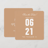 Carte Typographie moderne bronze Enregistrer la date (Devant / Derrière)