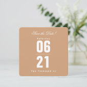 Carte Typographie moderne bronze Enregistrer la date (Debout devant)