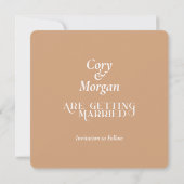 Carte Typographie moderne bronze Enregistrer la date (Dos)