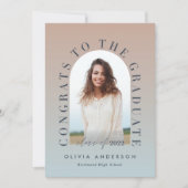 Carte Typographie moderne dégradé photo graduation de l' (Devant)