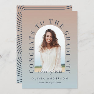 Carte Typographie moderne dégradé photo graduation de l'