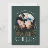 Carte Typographie moderne élégante et tendance Noël vert (Devant)