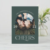 Carte Typographie moderne élégante et tendance Noël vert (Debout devant)