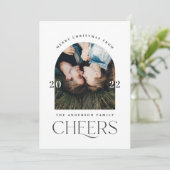 Carte Typographie moderne élégante noir blanc 1 photo (Debout devant)