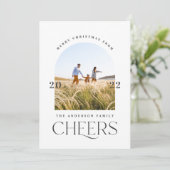 Carte Typographie moderne élégante noir blanc 1 photo (Debout devant)