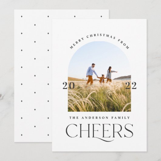 Carte Typographie moderne élégante noir blanc 1 photo (Devant / Derrière)