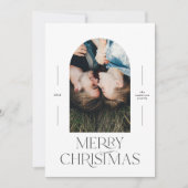 Carte Typographie moderne et élégante noir + blanc noël (Devant)