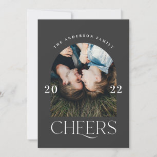 Carte Typographie moderne et élégante noir + blanc Noël