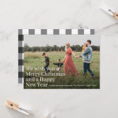 Carte Typographie moderne Joyeux Noël Photo Holiday (Devant/Arrière en situation)