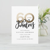 Carte Typographie moderne noir et or 60e anniversaire (Debout devant)