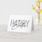 Carte Typographie moderne, simple et cool Joyeuses Pâque (Fleur jaune)