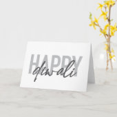 Carte Typographie moderne, simple et cool Joyeux Diwali (Fleur jaune)