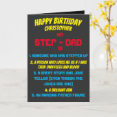 Carte Typographie My Stepdad Is Citations Anniversaire (Fleur jaune)