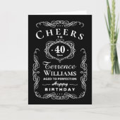 Carte Typographie noir & blanc tendance Anniversaire (Devant)