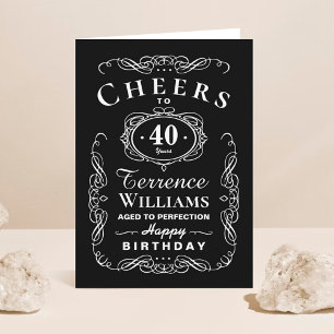 Carte Typographie noir & blanc tendance Anniversaire
