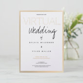 Carte Typographie noire Mariage virtuel (Debout devant)