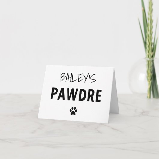 Carte Typographie Pawdre personnalisée Chien papa Nouvea (Devant)