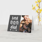Carte Typographie photo de Best Dog Dad (Fleur jaune)