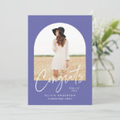 Carte Typographie photo moderne élégante graduation viol (Debout devant)