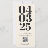 Carte Typographie QR code Photobooth Rétro Enregistrer l (Dos)