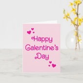 Carte Typographie rose douce Saint-Valentin (Fleur jaune)
