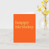 Carte Typographie simple Anniversaire orange et jaune (Fleur jaune)