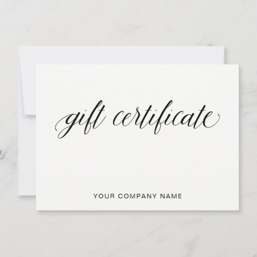 Carte Typographie simple et élégante | Certificat cadeau (Devant)