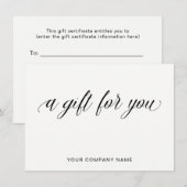 Carte Typographie simple et élégante | Un cadeau pour vo (Devant / Derrière)