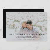 Carte Typographie Simple Gay Enregistrer La Date Mariage (Devant / Derrière)