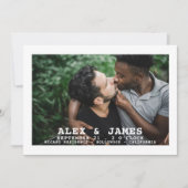 Carte Typographie Simple Gay Enregistrer La Date Mariage (Devant)
