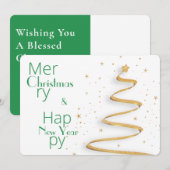 Carte Typographie simple Noël voeux (Devant / Derrière)