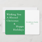 Carte Typographie simple Noël voeux (Dos)