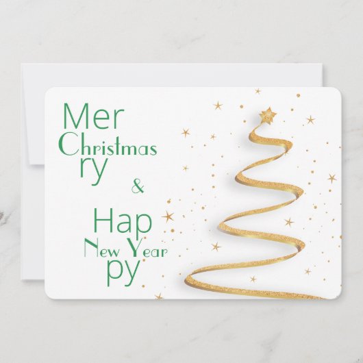 Carte Typographie simple Noël voeux (Devant)