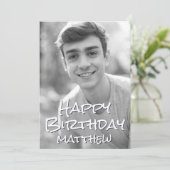 Carte Typographie simple Photo personnalisée Salon d'ann (Debout devant)